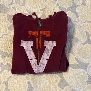 Virginia Tech Nike Burgundy and Orange Quarter Zip-Up Hoodie